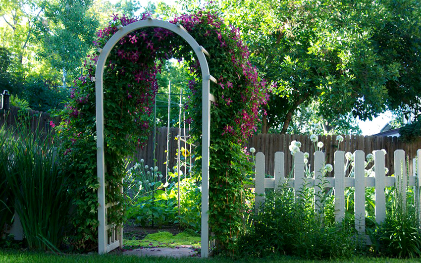 Small arched pergola can be used to shade paths or walkways