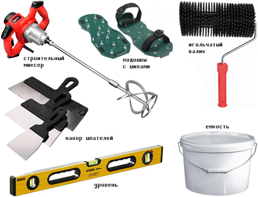 The necessary list of tools required for floor screed