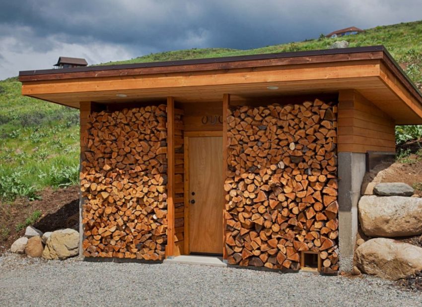 The main material used in the construction of woodpiles is wood