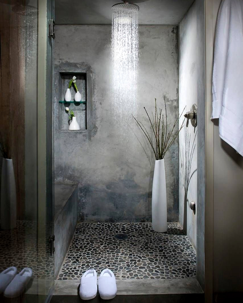 A loft or high-tech shower will look spectacular and stylish