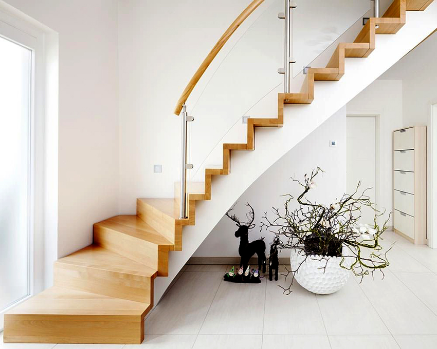 Stairs in Scandinavian interiors are usually made of wood