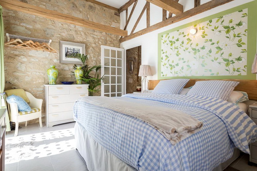 Provence style is great for the interior of a wooden house and a summer cottage