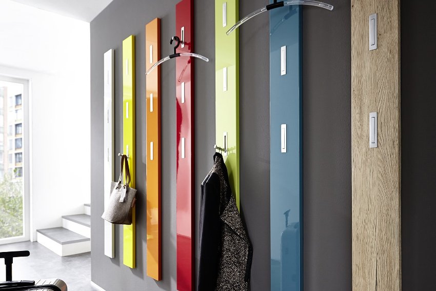 Hangers made of plastic and glass are full of colors and original design