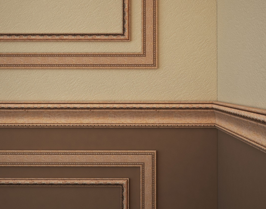 Wall moldings can be embossed or flat