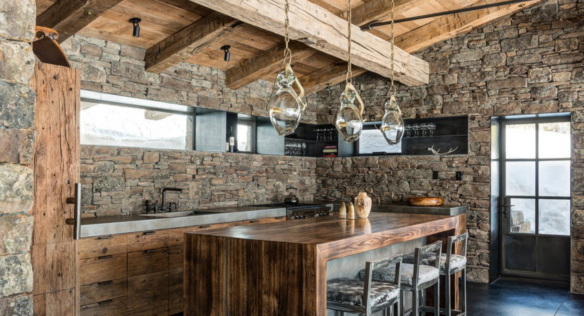 Kuhinja u stilu države, uklanja staklene radne površine i plastiku na stropu