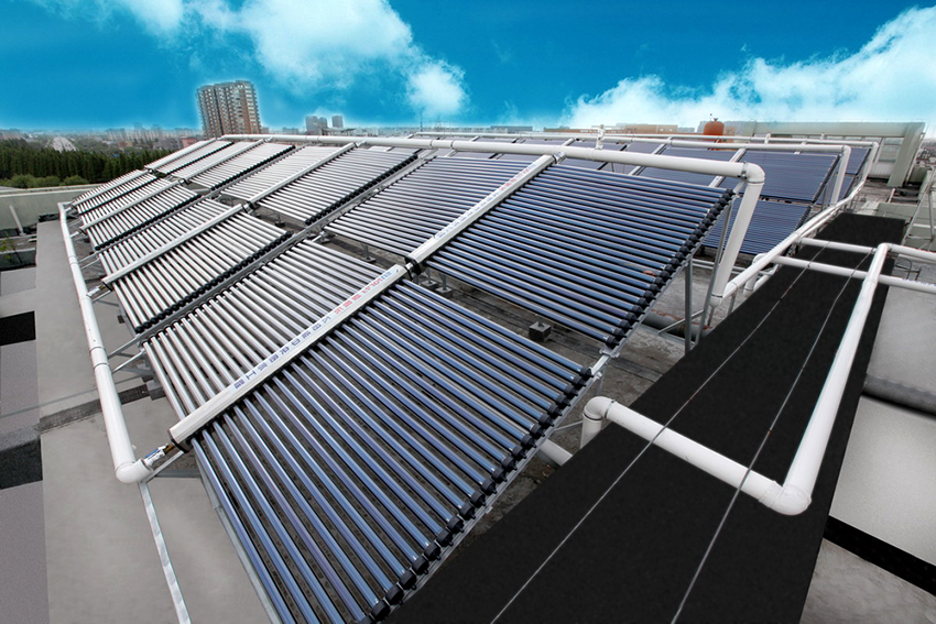A solar collector can provide a house with warm water in summer