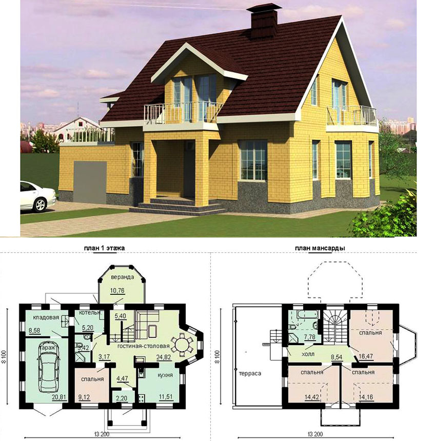 Projet de maison à partir de blocs de mousse avec revêtement en brique décoratif