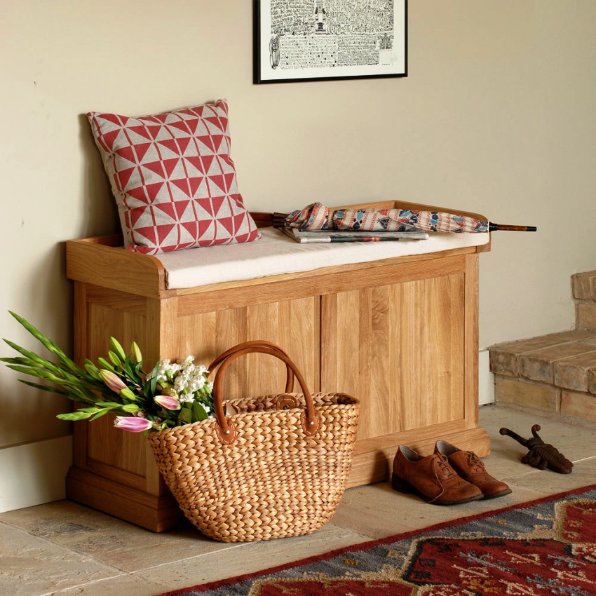A chest of drawers is often used as furniture for the hallway, which can also be used as a sitting place