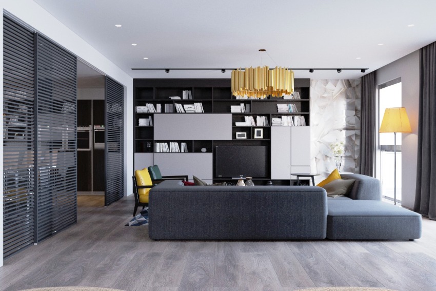 Datorită dimensiunilor reduse ale mobilierului, camera arată spațioasă și confortabilă