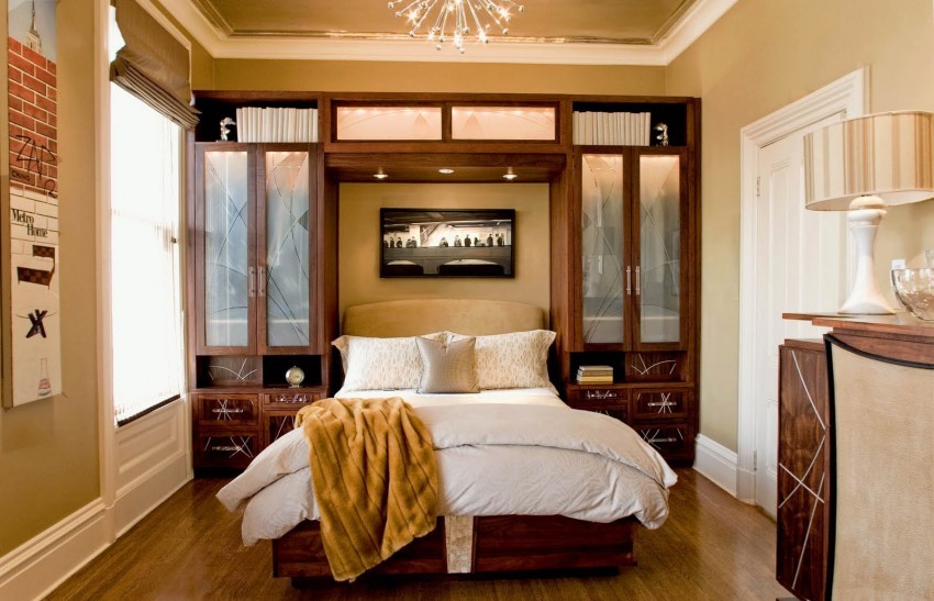 Light beige and sandy shades will create a warm atmosphere in a 12 sq. m