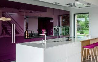 Purple kitchens: purple mood in the interior
