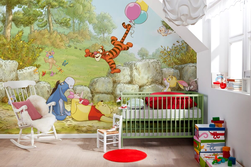 It is better to decorate the walls in the children's room with cartoon characters