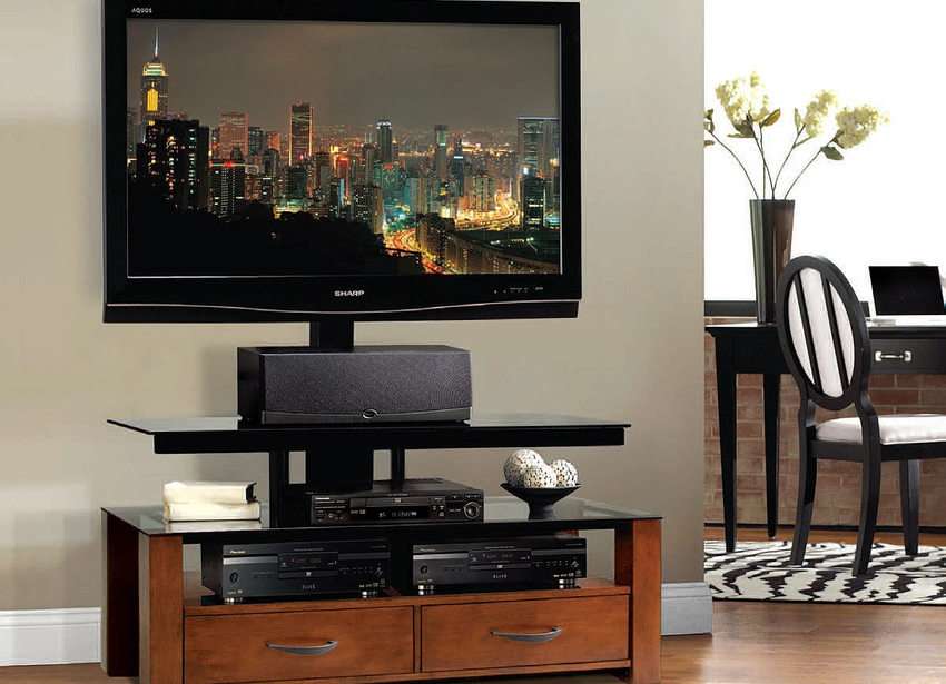 TV wiring can be hidden behind the furniture on which the device is located