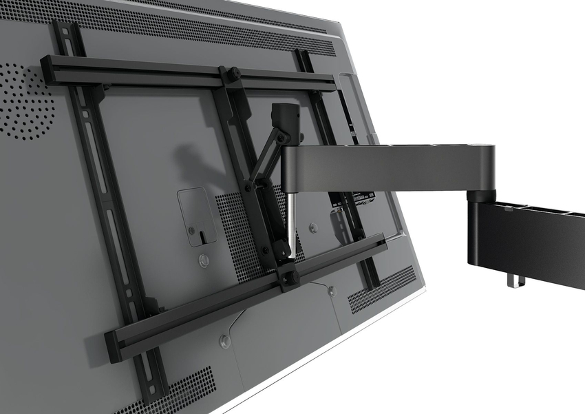 Using a retractable swivel TV bracket, you can not only fix it in a comfortable position, but also move it to the side