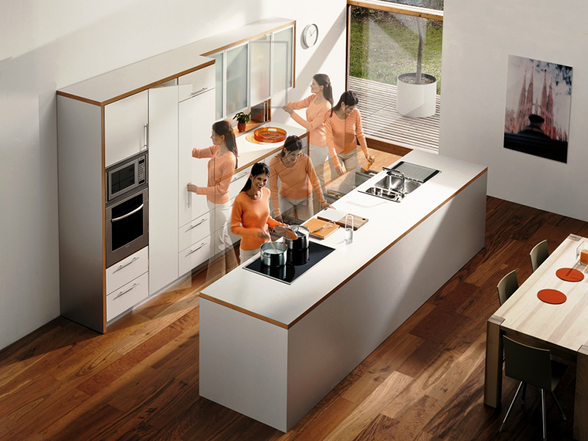 Ideal layout in the kitchen - when a person does not make unnecessary movements, since everything is at hand