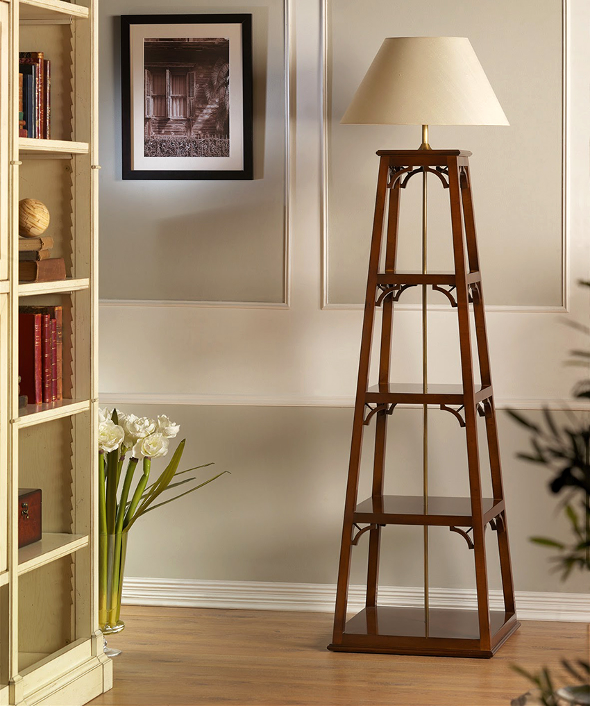 Today, floor lamps with several tiers are popular.