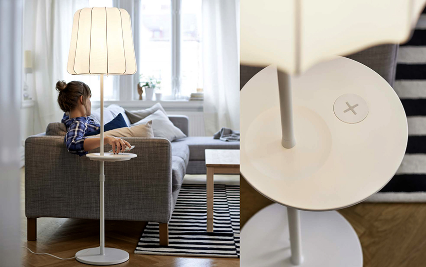 Floor lamps with tables - the best solution for small rooms