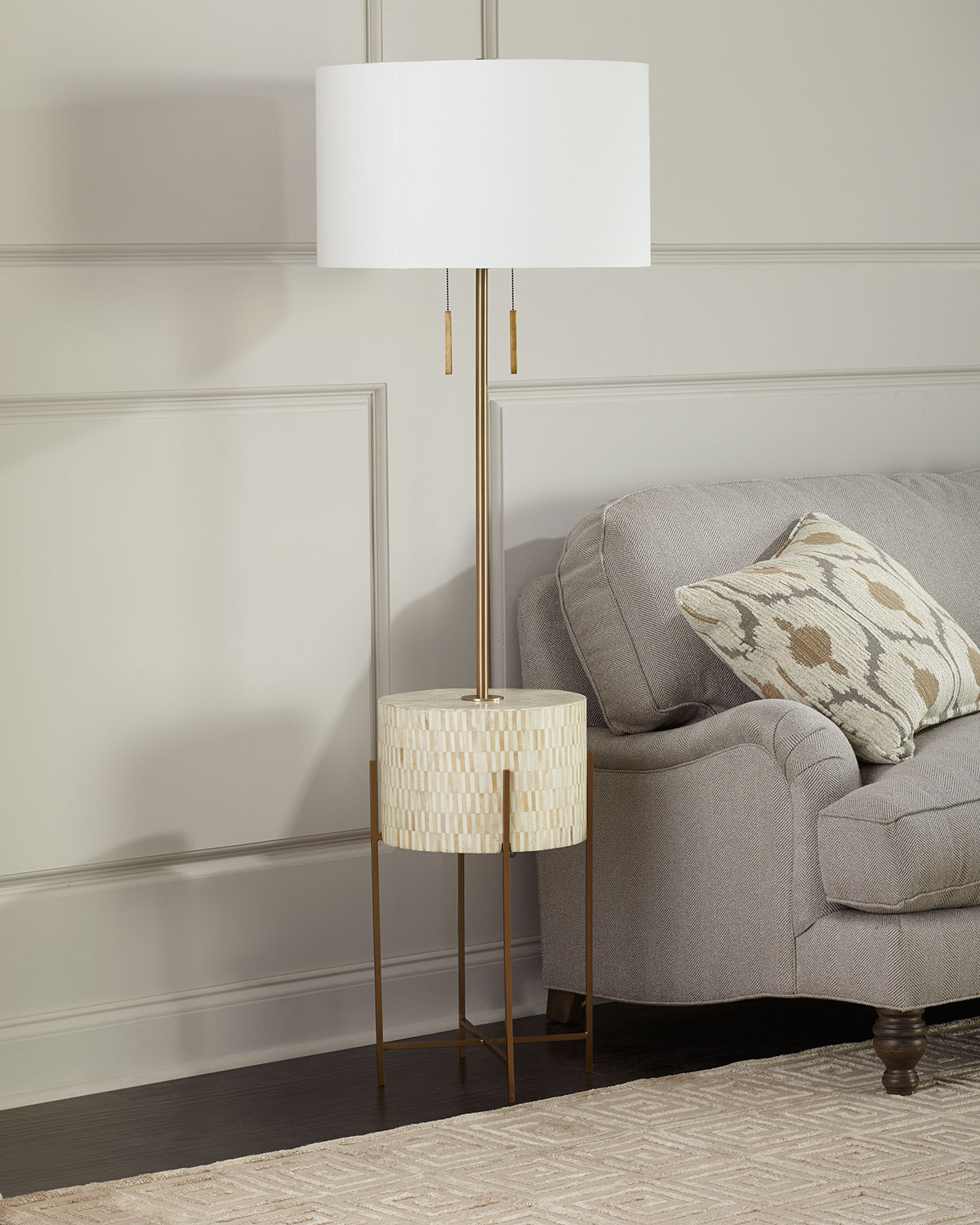 Floor lamps with plastic lampshade will easily fit into a variety of styles
