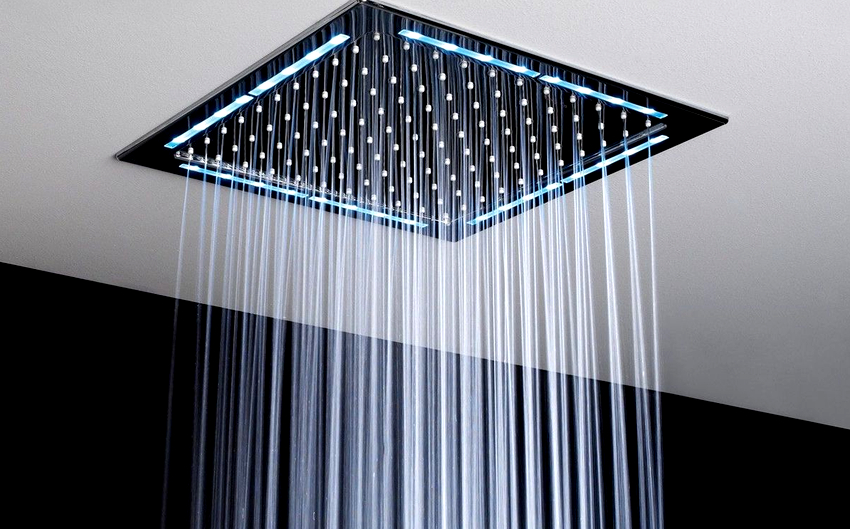 Shower heads are made from materials such as metal, plastic, metal-plastic, quartz glass and stone