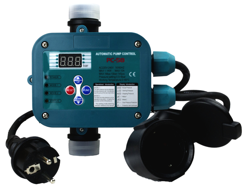 The control automation for the submersible pump consists of a control relay and an electrical part