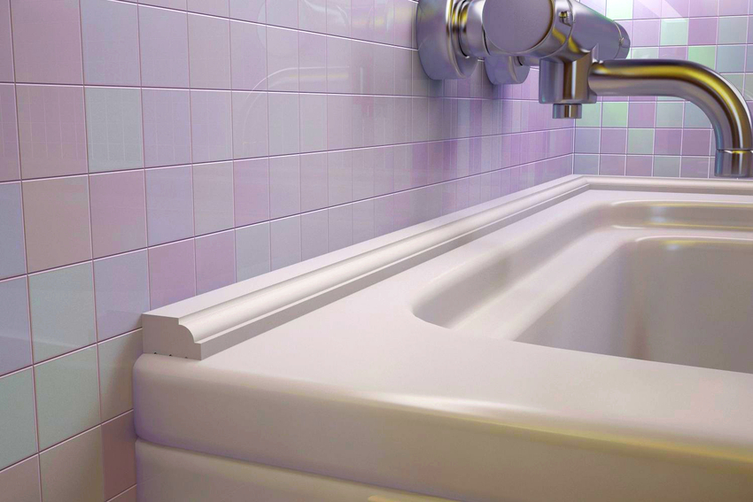 The bathroom skirting is a sealed strip that tightly closes the gap that has formed between the wall and the plumbing