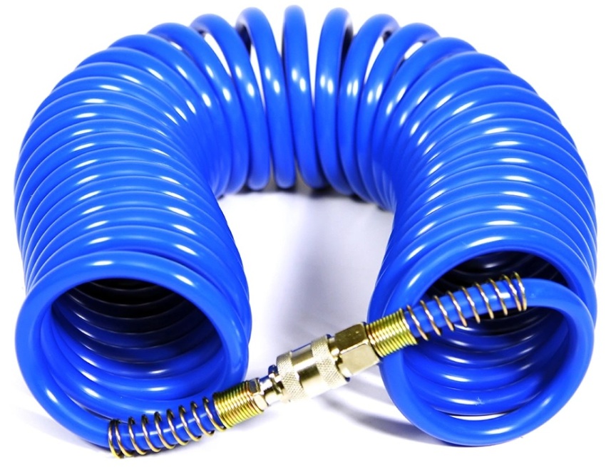Quick couplings for air hoses have one-way valve and threads