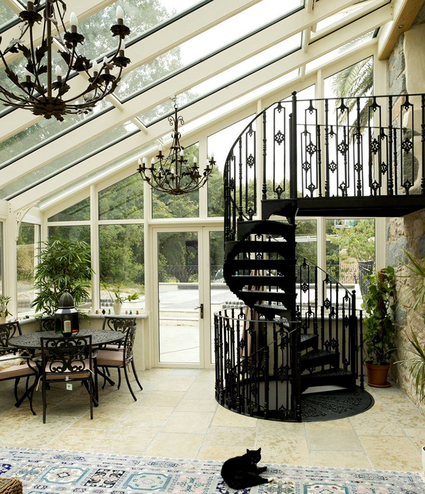 Wrought iron railings are great for staircases in country houses