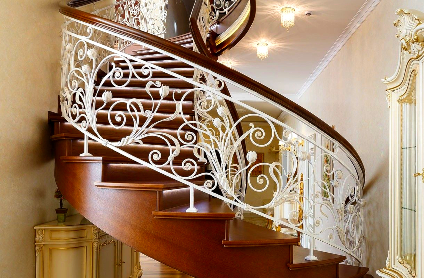 Forged stair railings are made by cold or hot forging