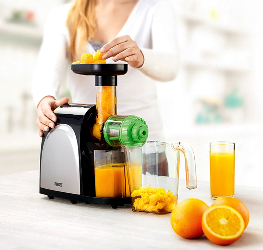 A horizontal juicer is recommended to buy if you plan to process a lot of fruits and vegetables