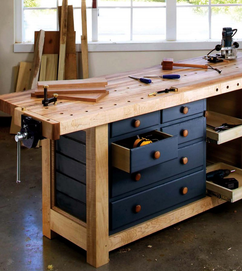 A joiner's workbench is a table on which a craftsman processes wood products