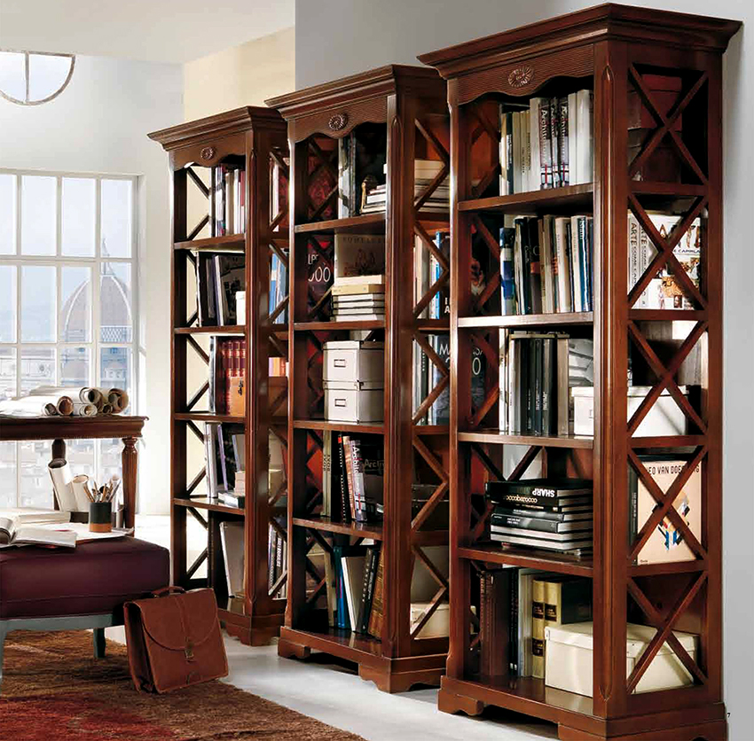 Open bookcases are more popular than closed ones