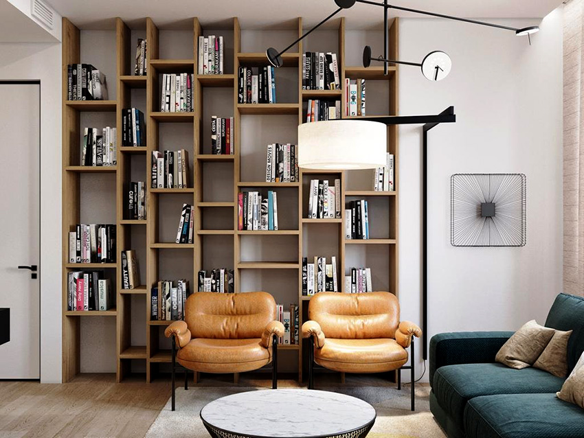 Wooden shelving will look good in any interior