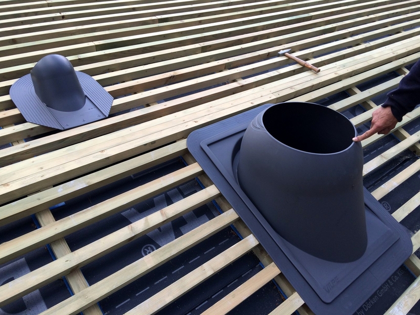 It is optimal when the deflector is installed at the stage of roof installation