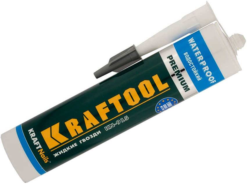 Kraftool KN-915 liquid nails are water and frost resistant