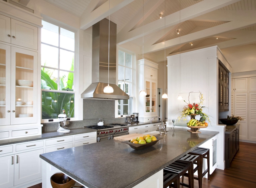 Elegant kitchen design with two windows