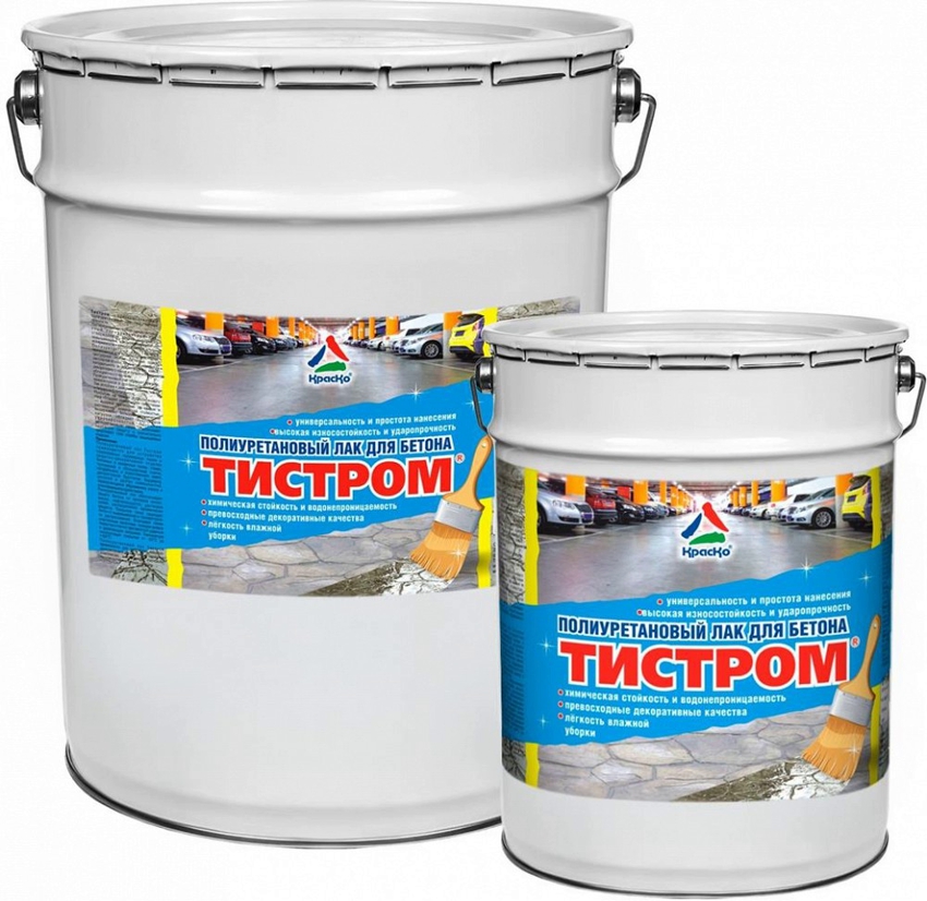 Polyurethane varnish for concrete Tistrom from the KrasKo brand