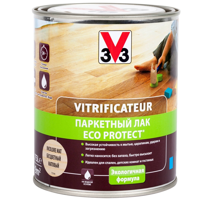 Eco varnish yang diperbuat daripada poliuretana dan akrilik 3V3 Vitrificateur Protection