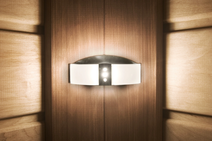 For lighting in the steam room, you can use halogen, LED or fiber optic lamps