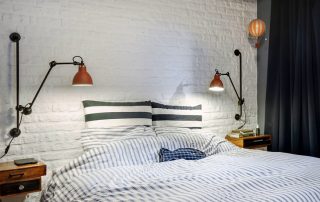 Wall lamps in the bedroom for comfortable reading and relaxation