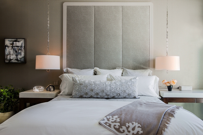 Switches at the headboard allow you to turn on and off the light without getting out of bed